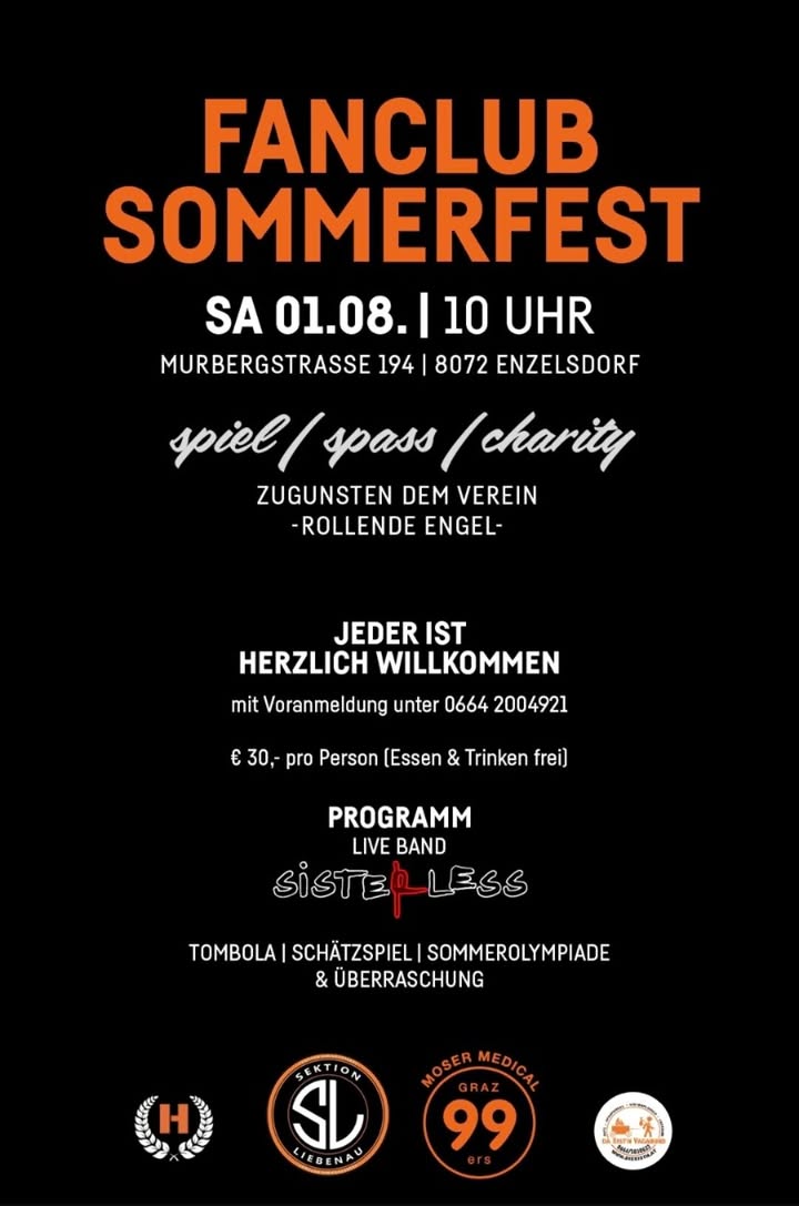 Lassen wir die Saison mit einer Party, für den guten Zweck ( -Rollende Engel- ), beginnen.