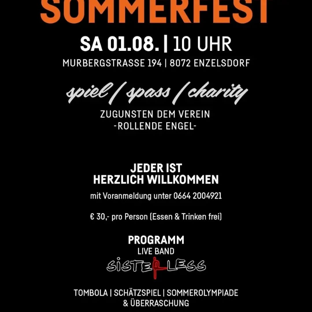 Lassen wir die Saison mit einer Party, für den guten Zweck ( -Rollende Engel- ), beginnen.